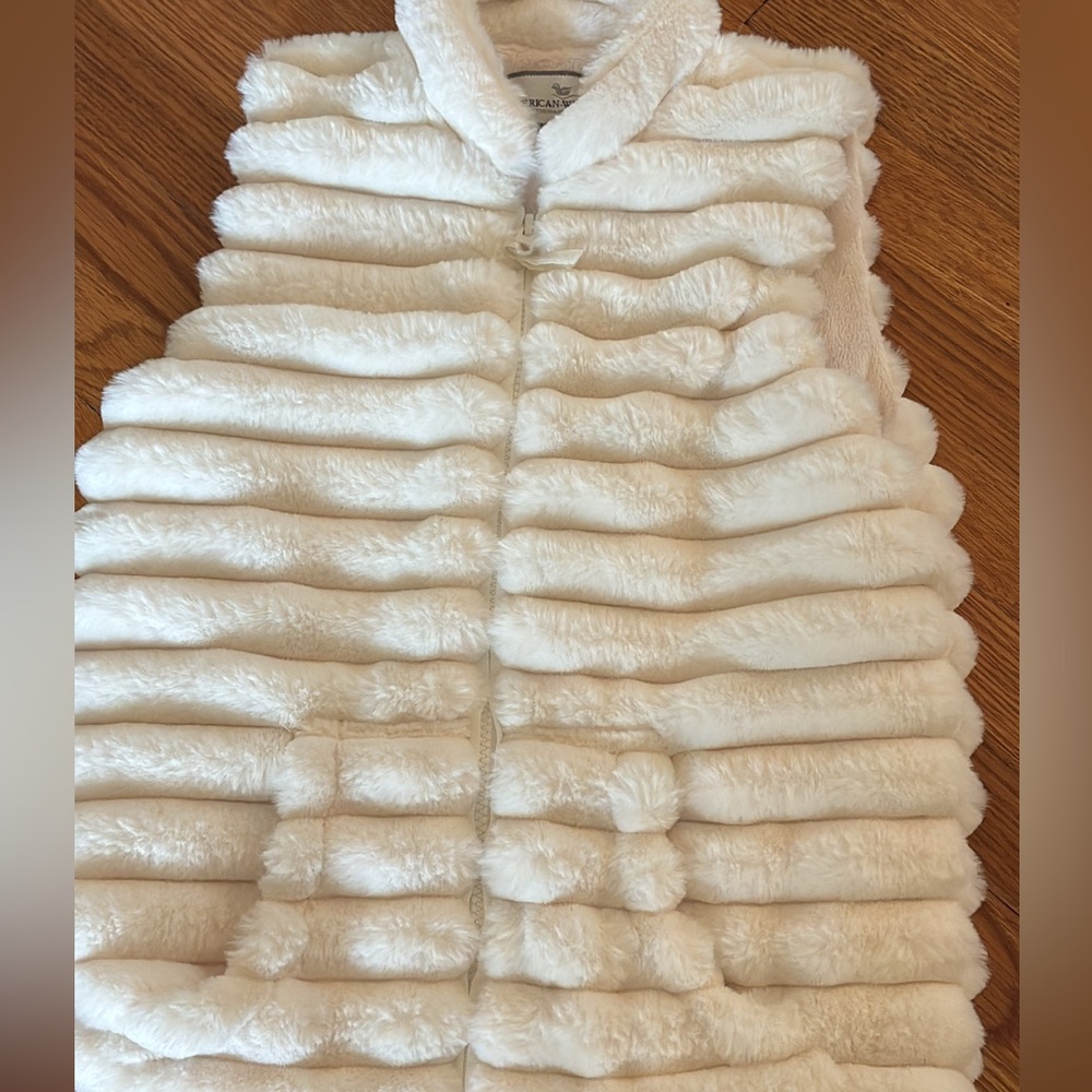 White Faux Fur Kids Vest